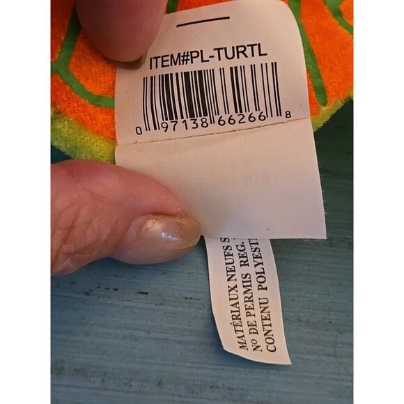 Stuffed Animal Colorful Green Orange Shell Turtle 5.5" × 4.5" Tortoise Plush - Picture 10 of 11
